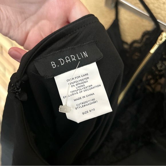 NWT B Darlin Juniors Black Lace Open Back Fit & Flare Dress Size 9/10 - Picture 5 of 5